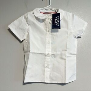 French Toast Girl's White Short Sleeve Uniform Shirt Peter Pan NWT Size 5